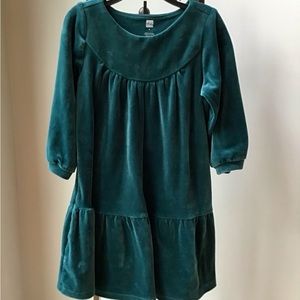 Tea Collection Velour Ruffle Dress Holiday Sleeves Flowy Soft Velvet